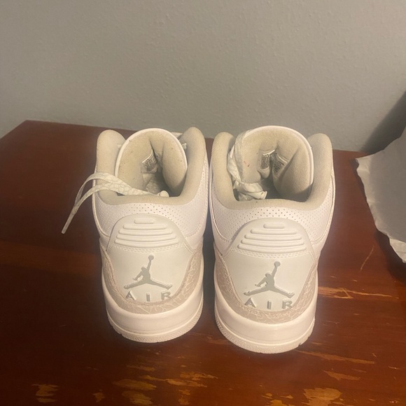 Jordan Air 3 Retro White and Metallic Sneakers - Picture 7 of 10